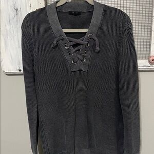 Very J Charcoal Knit Sweater